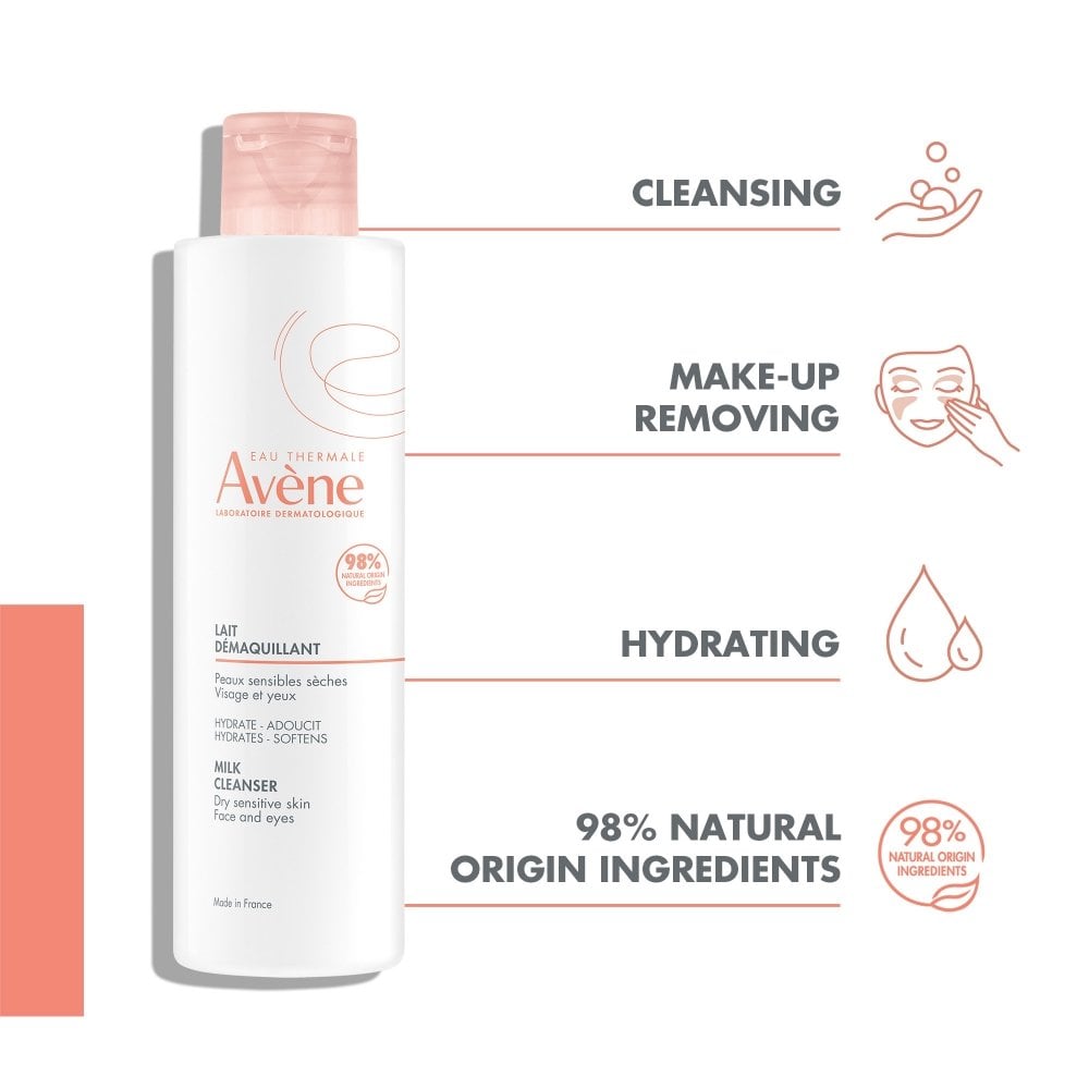 Avene Gentle Milk Face & Eye Cleanser 200ml