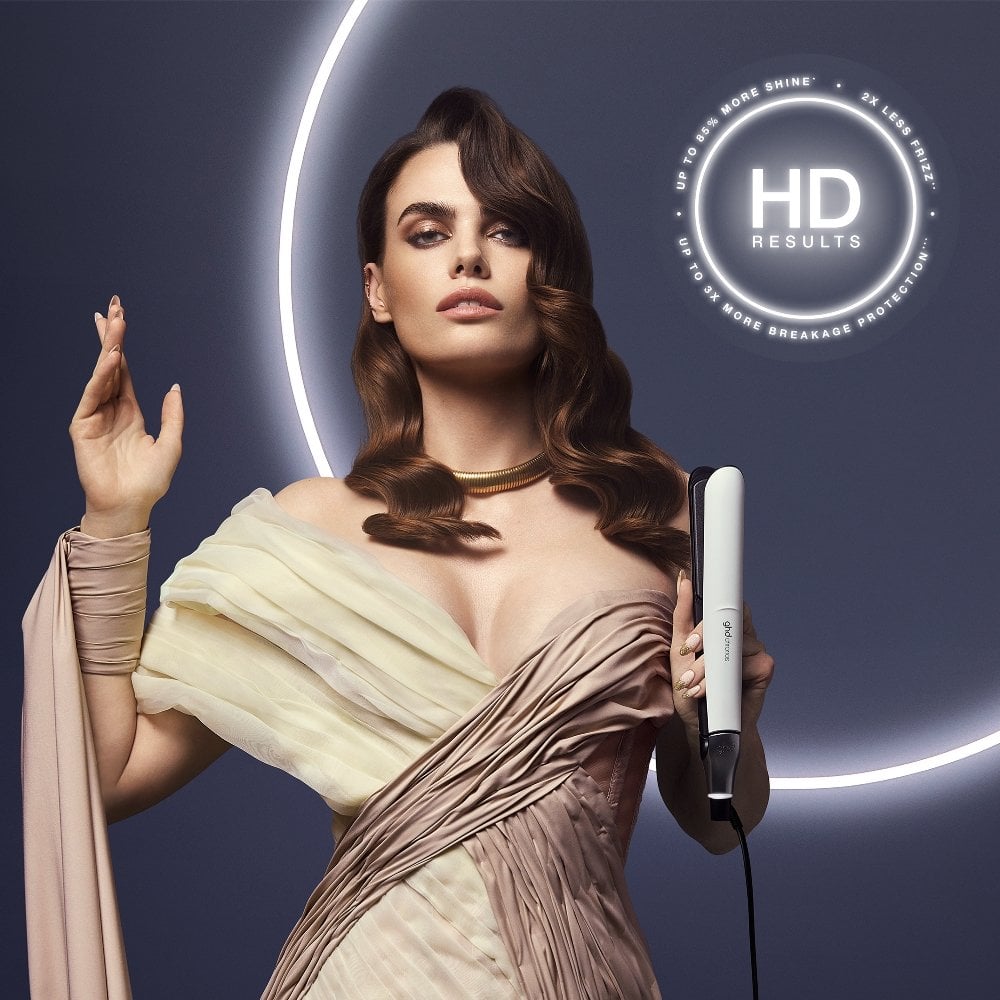 ghd Chronos Flat Iron Hair Straightener, 3x Faster Styling with 85% More Shine White