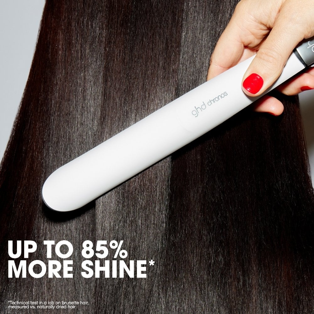 ghd Chronos Flat Iron Hair Straightener, 3x Faster Styling with 85% More Shine White