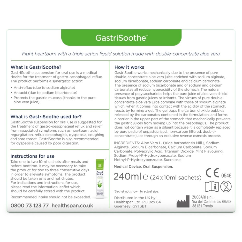 Healthspan GastriSoothe Triple Action Heartburn Relief 24 Sachets