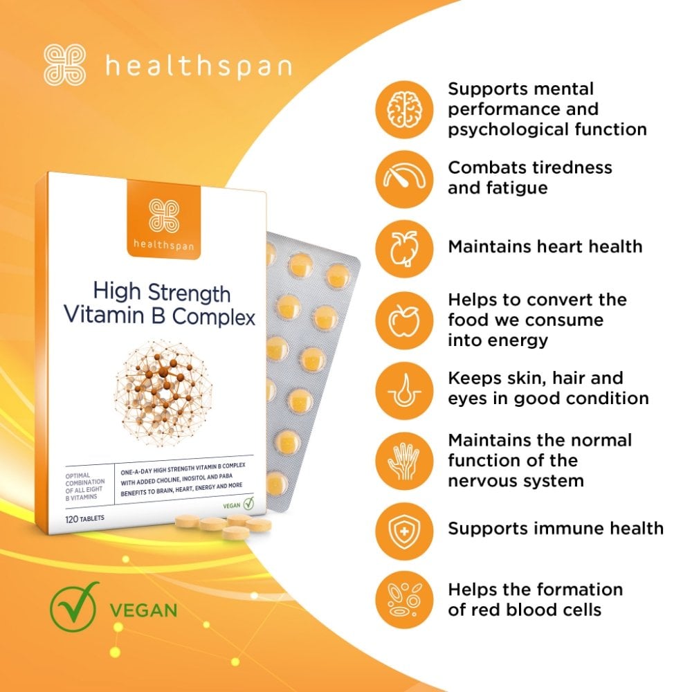 Healthspan High Strength 8 Vitamin B Complex 120 Tablets
