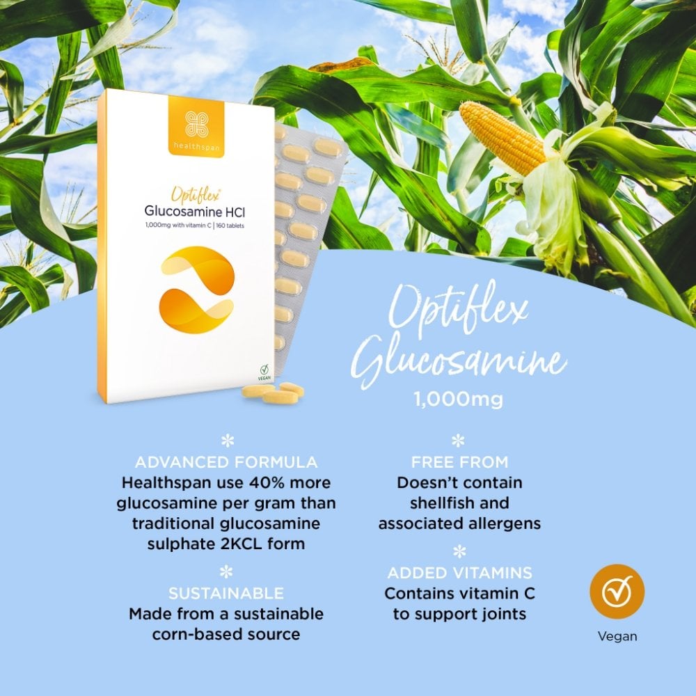 Healthspan Optiflex Glucosamine HCI 1000mg with Vitamin C 160 Tablets