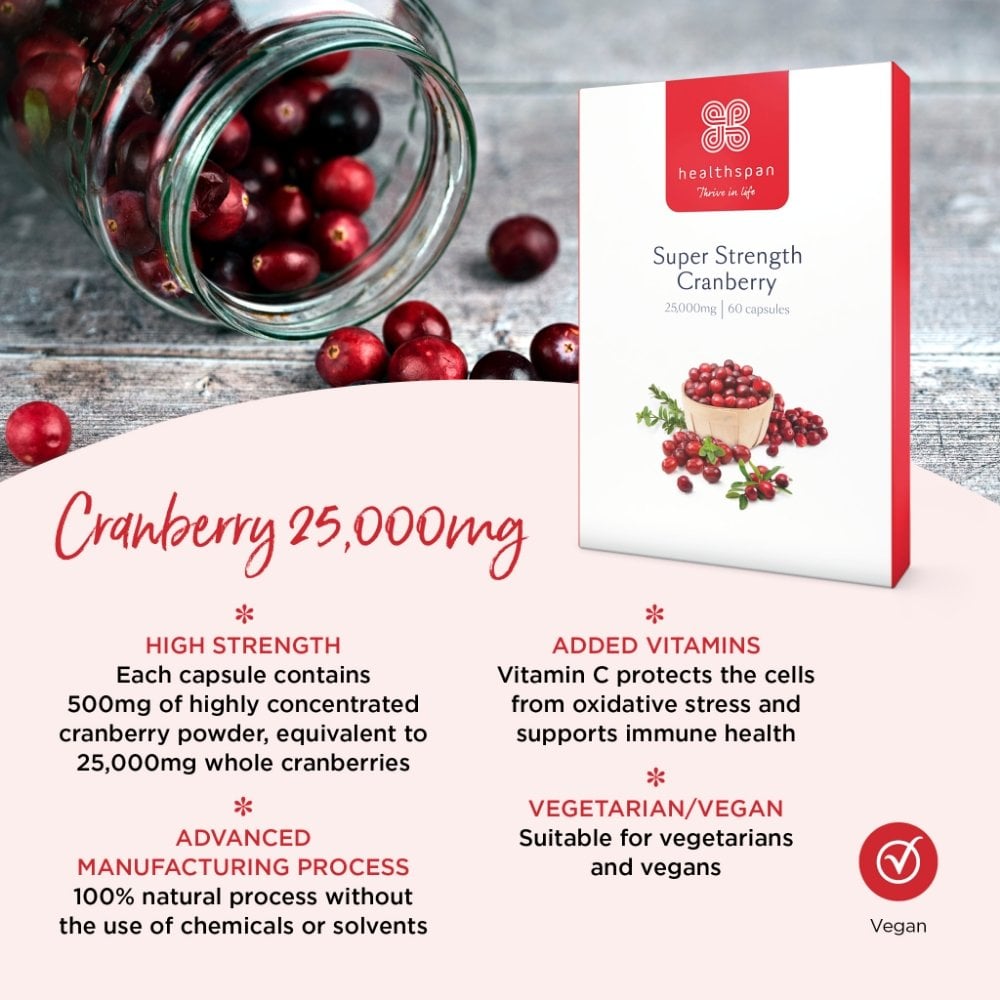 Healthspan Super Strength Cranberry 25,000mg 60 Capsules