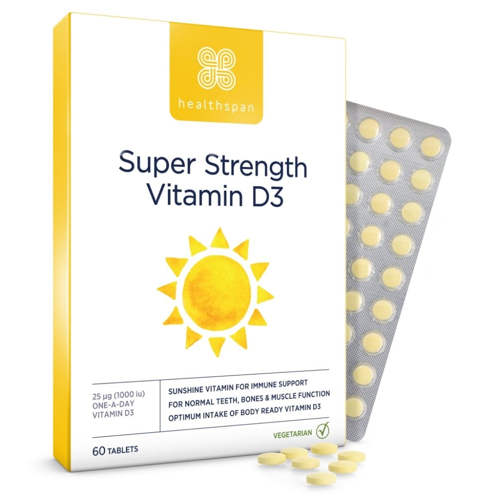 Healthspan Super Strength Vitamin D3 25µg 60 Tablets