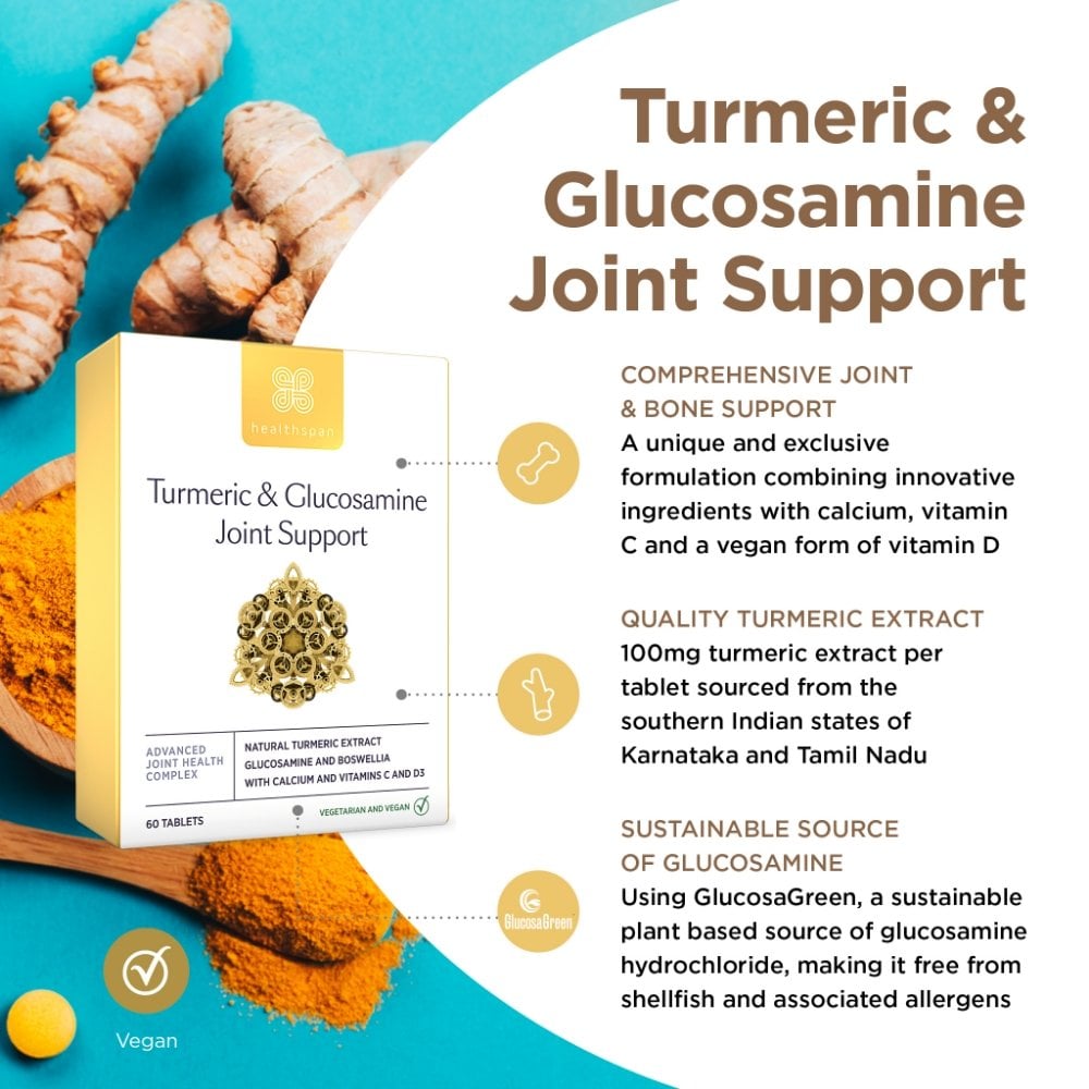 Healthspan Turmeric & Glucosamine Joint Support 60 Tablets