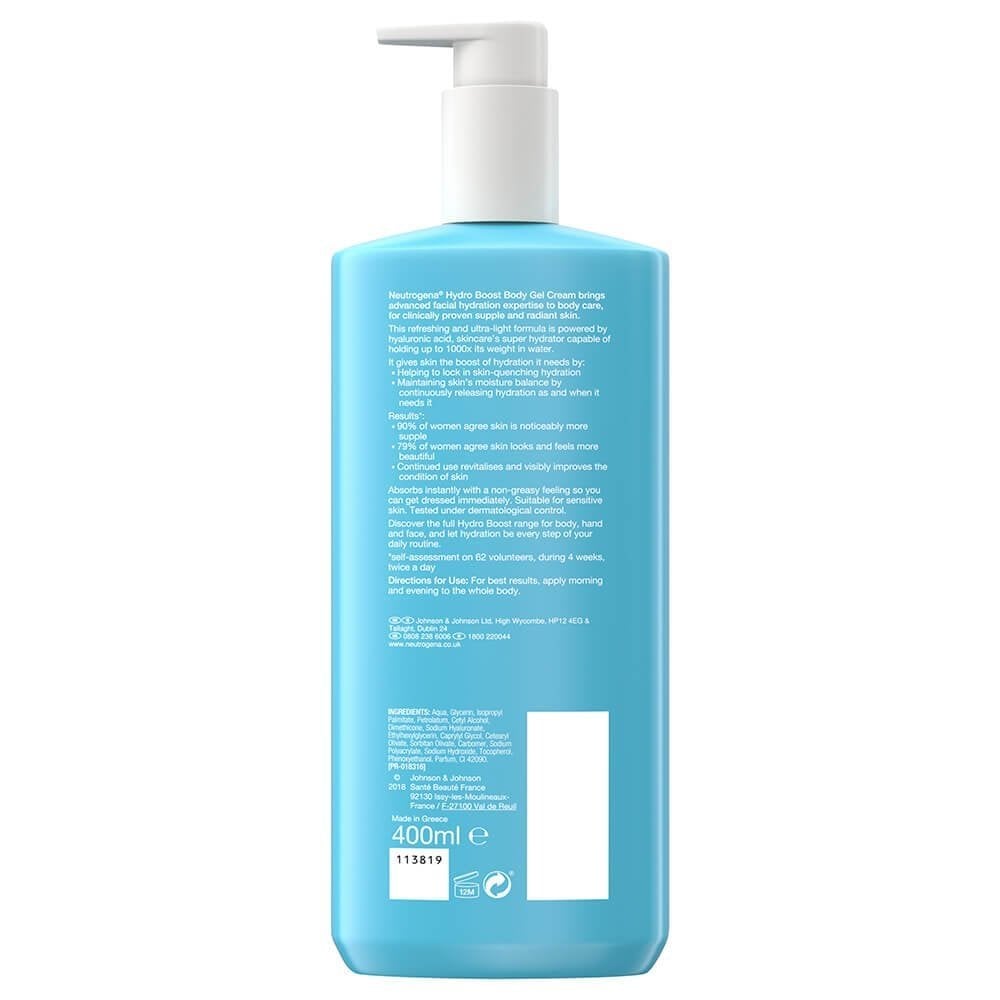 Neutrogena Hydro Boost Body Gel Cream Moisturiser Duo 2 x 400ml