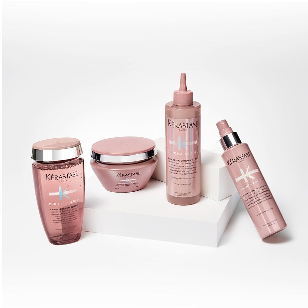 Kérastase Chroma Absolu Bain Riche Chroma Respect Nourishing Protective Shampoo 250ml & Cica Chroma Anti-Porosity Strengthening Conditioner 200ml Twin