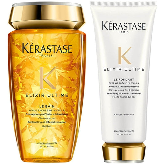Kérastase Elixir Ultime Le Bain Sublimating Oil-Infused Shampoo 250ml & Fondant Conditioner 200ml Twin