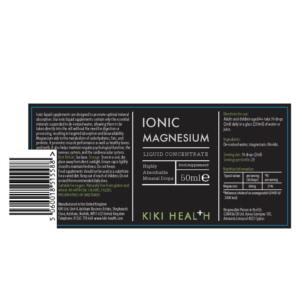 Kiki Health Ionic Magnesium Liquid Concentrate 50ml