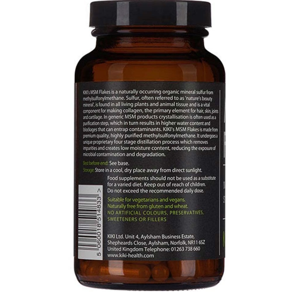 Kiki Health Natural Sulphur MSM Flakes 100 Vegicaps