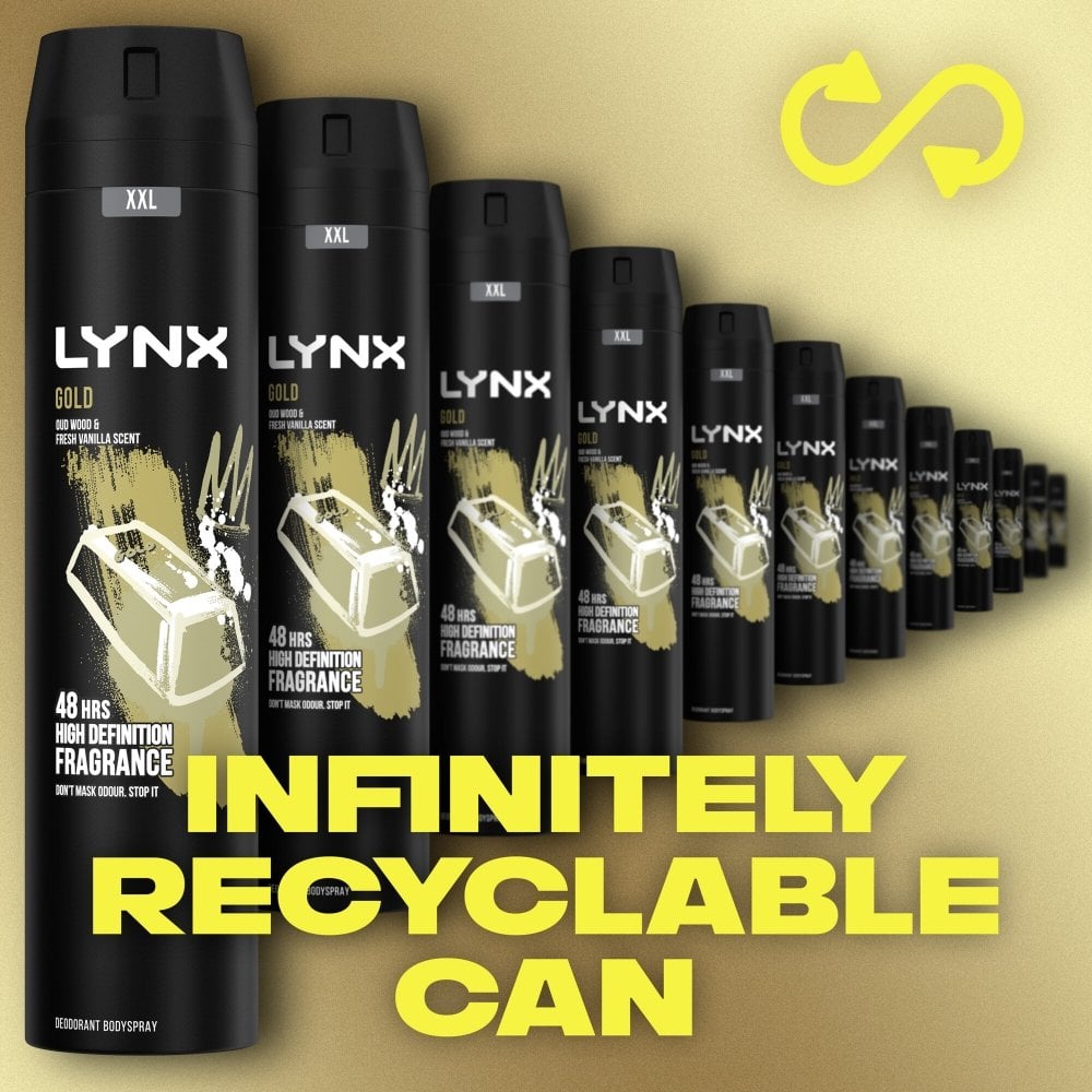 Lynx XXL Gold 48h Oudwood & Fresh Vanilla Deodorant Body Spray 250ml