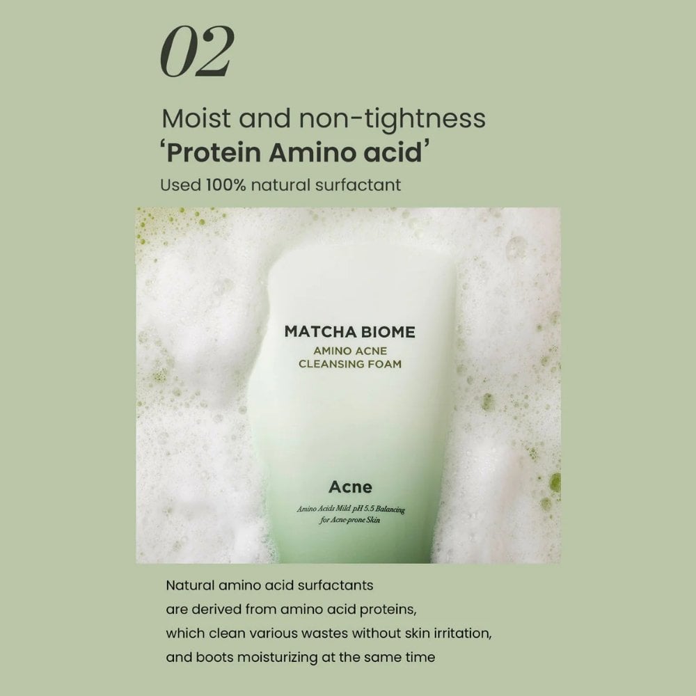 Heimish Matcha Biome Amino Acne Balancing pH 5.5 Cleansing Foam 150ml