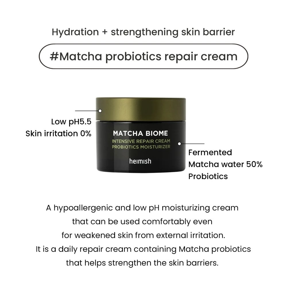 Heimish Matcha Biome Intensive Repair Cream Probiotics Moisturiser 50ml