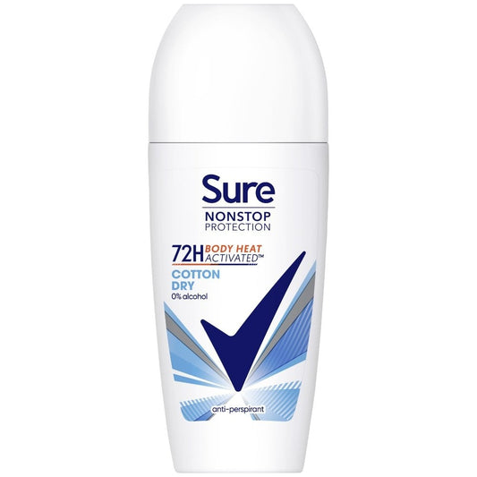 Sure Nonstop Protection 72h Cotton Dry Anti-Perspirant Deodorant Roll-On 50ml