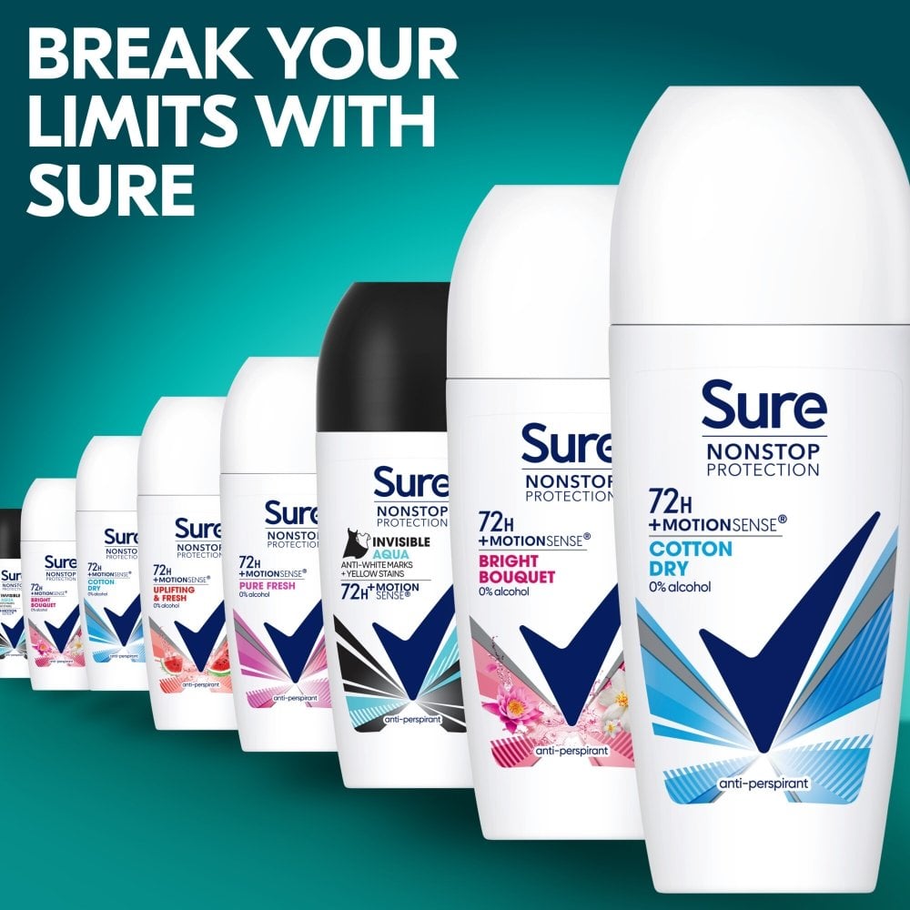 Sure Nonstop Protection 72h Cotton Dry Anti-Perspirant Deodorant Roll-On 50ml