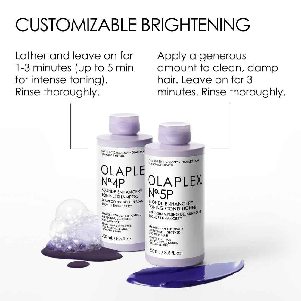 Olaplex Blonde Toning Shampoo No 4P & No 5P Blonde Enhancer Toning Conditioner Twin 2 x 250ml