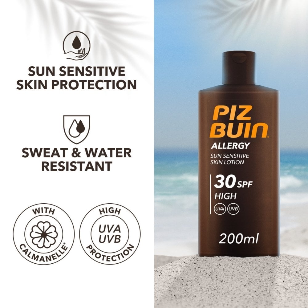 Piz Buin Allergy Sun Sensitive Skin Lotion Sunscreen SPF30 200ml