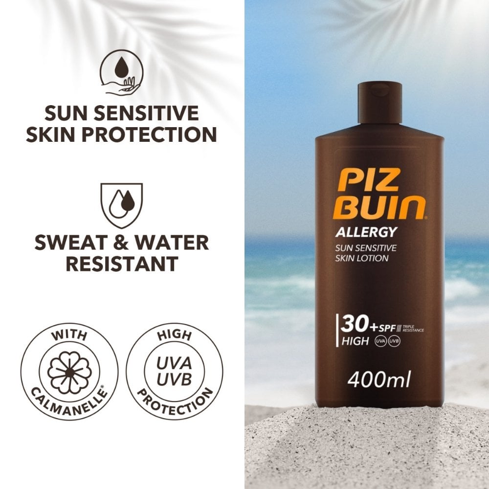 Piz Buin Allergy Sun Sensitive Skin Lotion Sunscreen SPF30 400ml