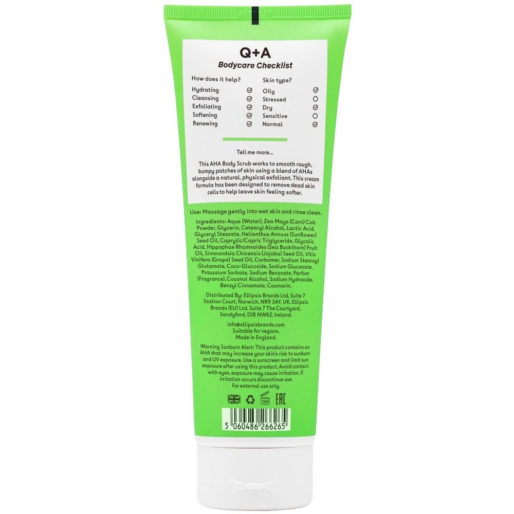 Q+A AHA Exfoliator Body Scrub 250ml