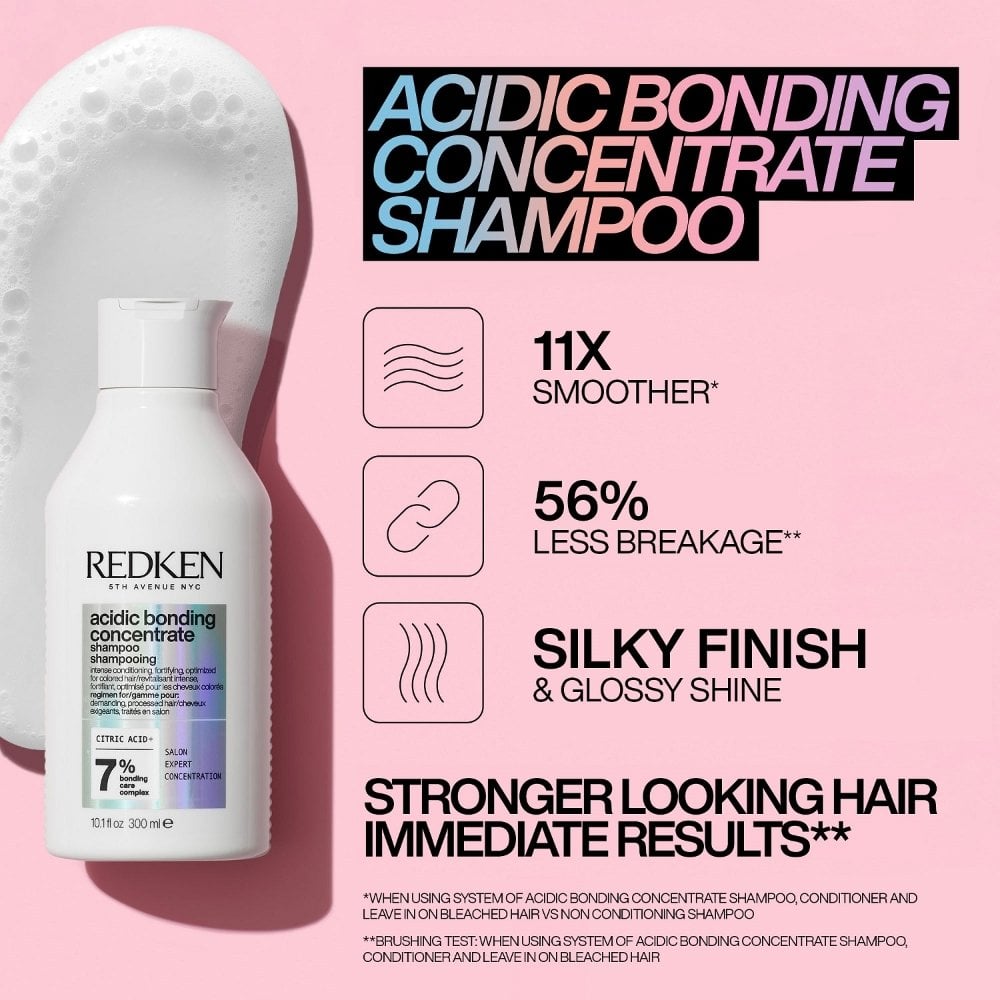 Redken Acidic Bonding Concentrate Shampoo 300ml & Lightweight Liquid Conditioner 190ml Twin