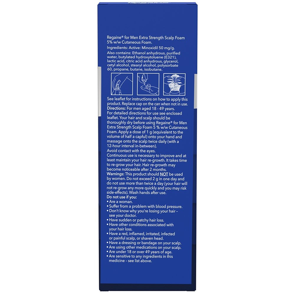 Regaine For Men 5% Extra Strength Regrowth Foam 1 Month Supply