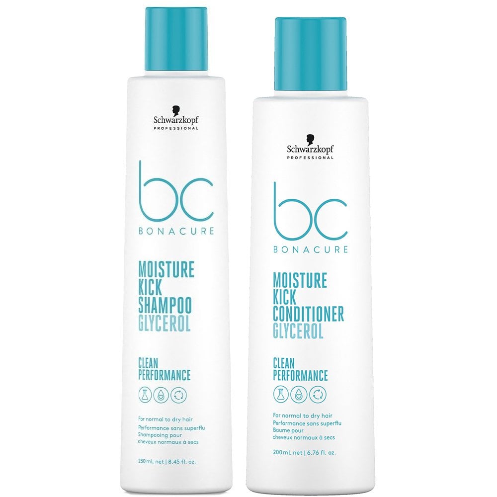 Schwarzkopf Professional BC Bonacure Clean Moisture Kick Shampoo 250ml & Conditioner 200ml Twin