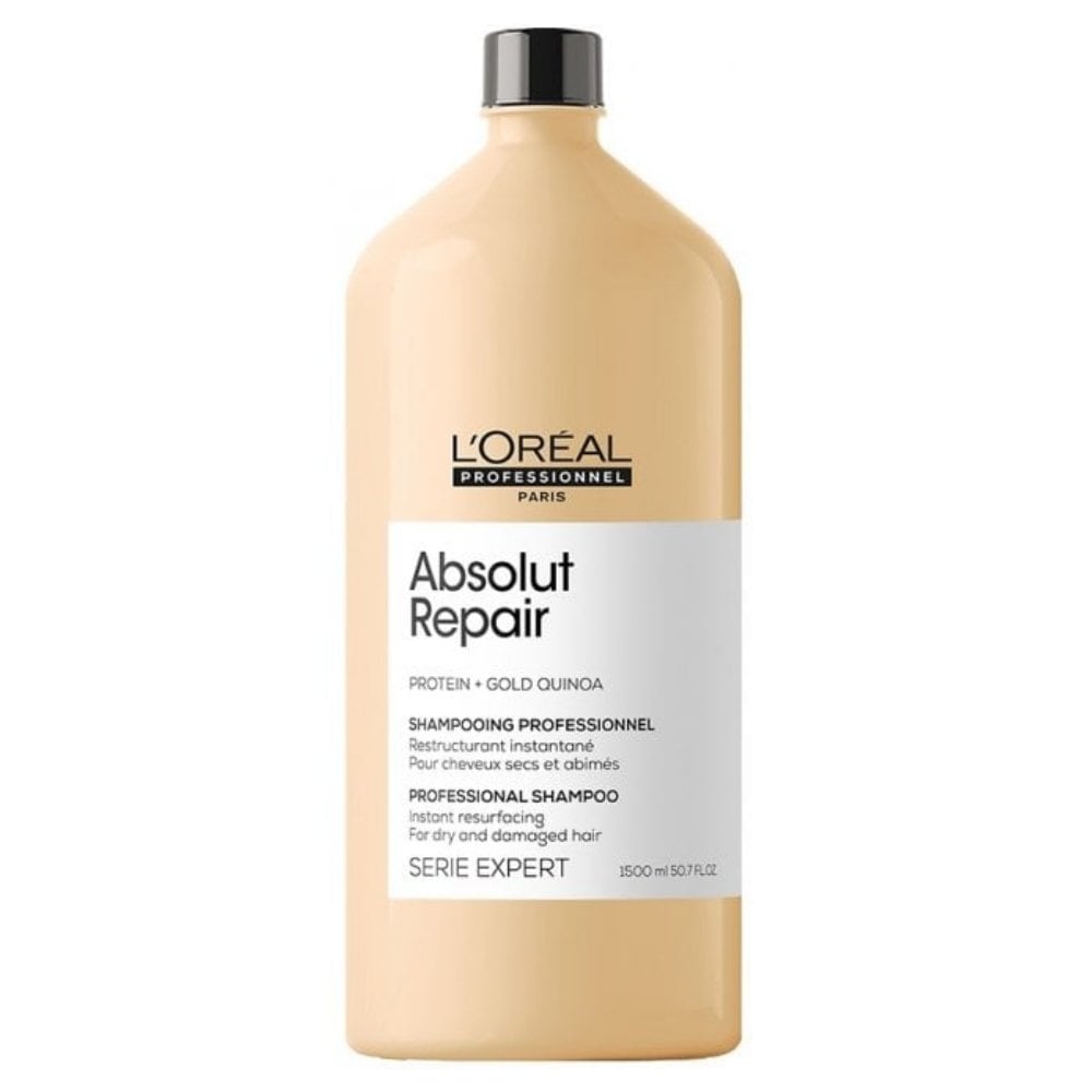 L'Oreal Professionnel Serie Expert Absolut Repair Protein + Gold Quinoa Instant Resurfacing Shampoo 1500ml, Conditioner 750ml & Mask 500ml Trio