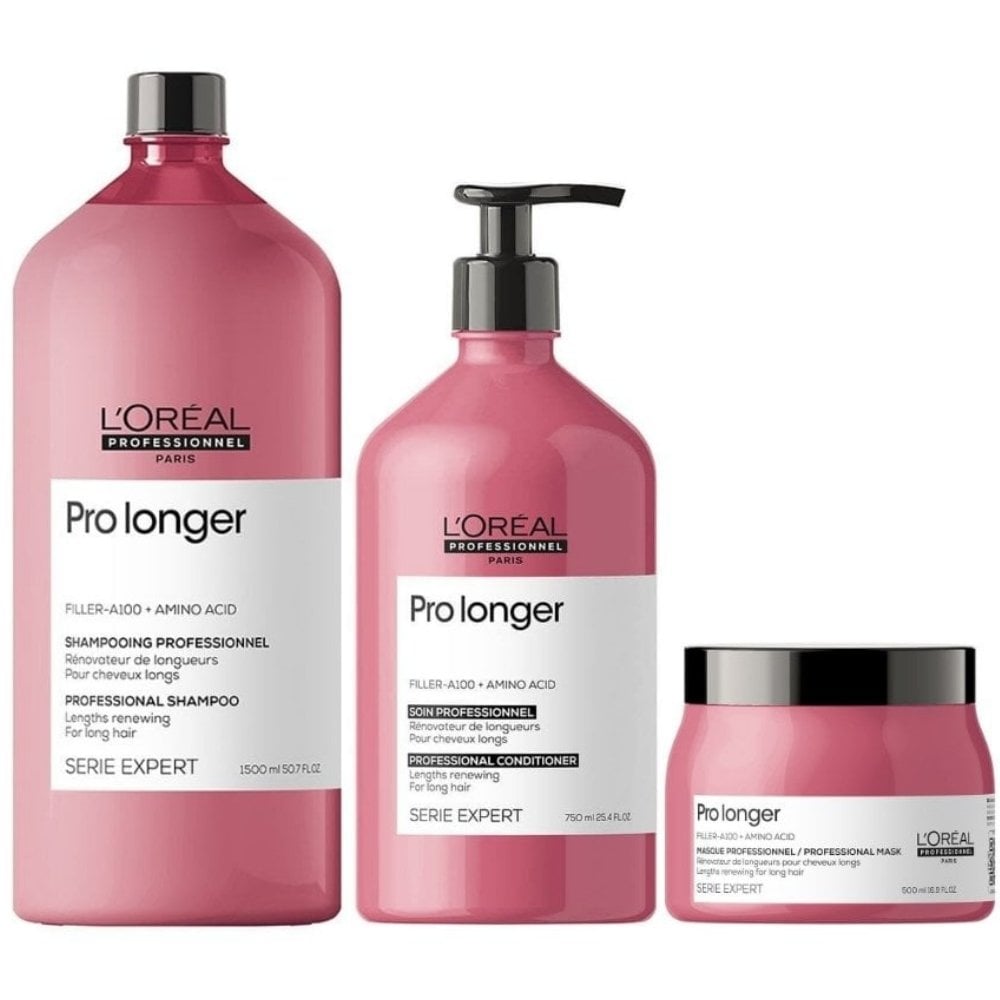 L'Oreal Professionnel Serie Expert Pro Longer Lengths Renewing Shampoo 1500ml, Conditioner 750ml & Mask 500ml Trio