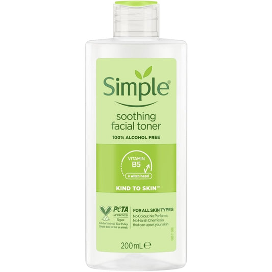 Simple Kind To Skin 100% Alcohol Free Soothing Facial Toner 200ml