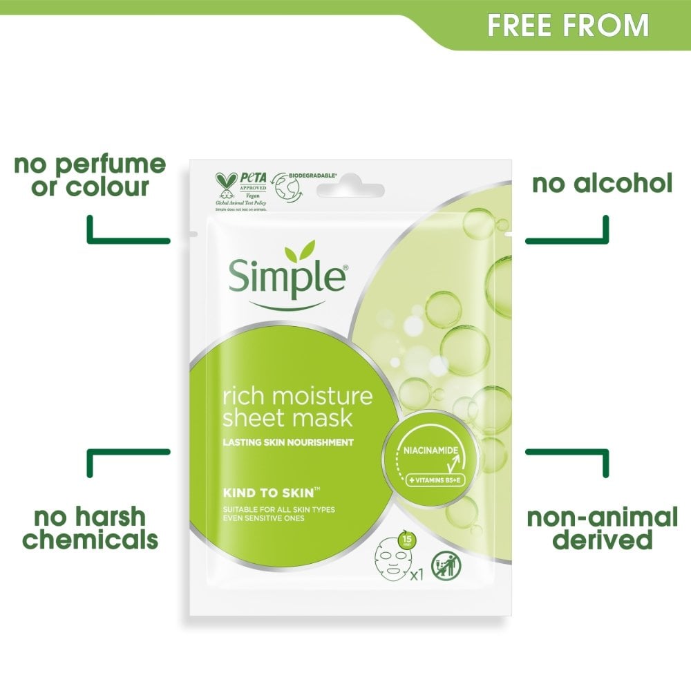 Simple Kind To Skin Rich Moisture Sheet Mask 21ml