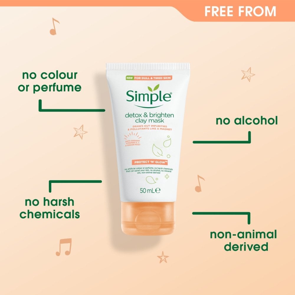 Simple Protect n Glow Detox & Brighten Clay Mask 50ml