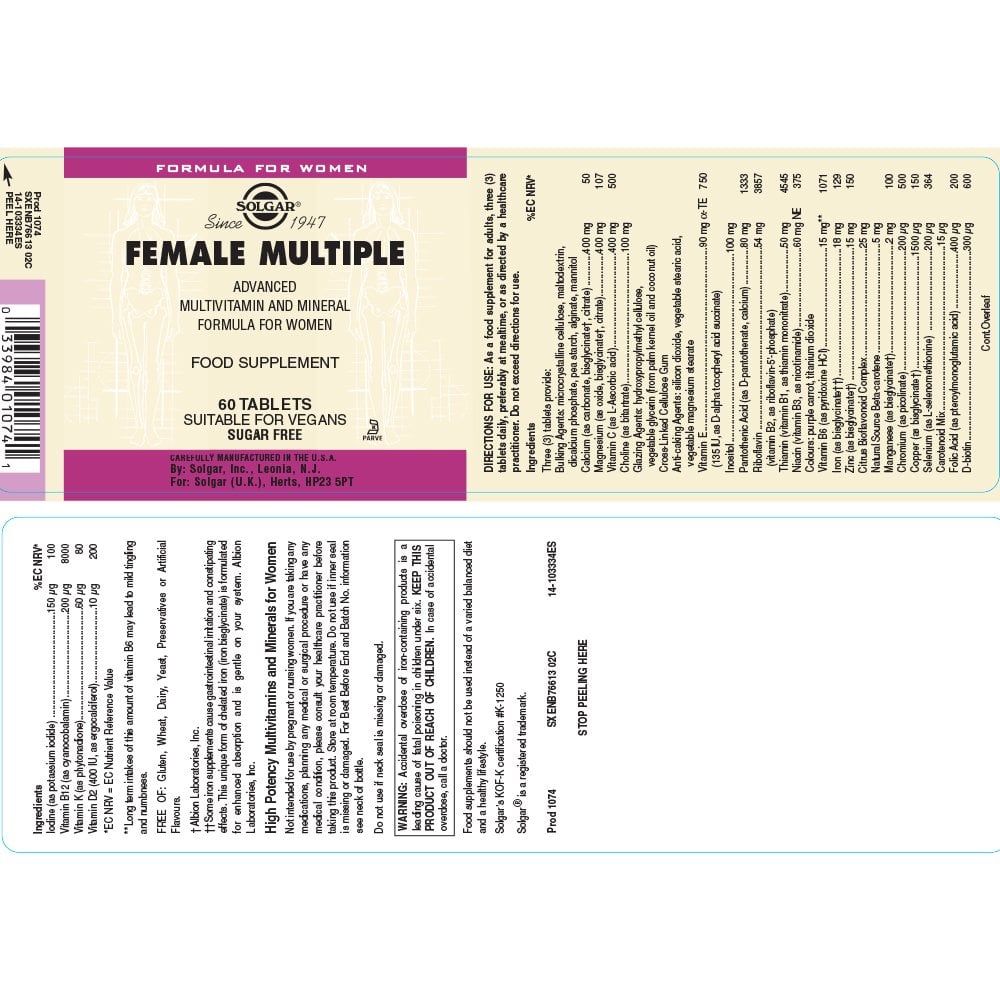 Solgar Female Multiple 60 Tablets