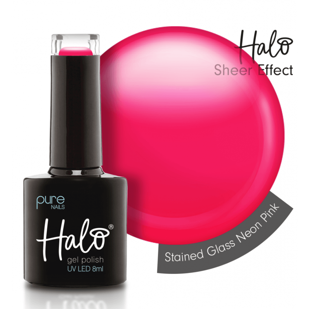Halo Stained Glass Neon Pink Gel Polish 8ml