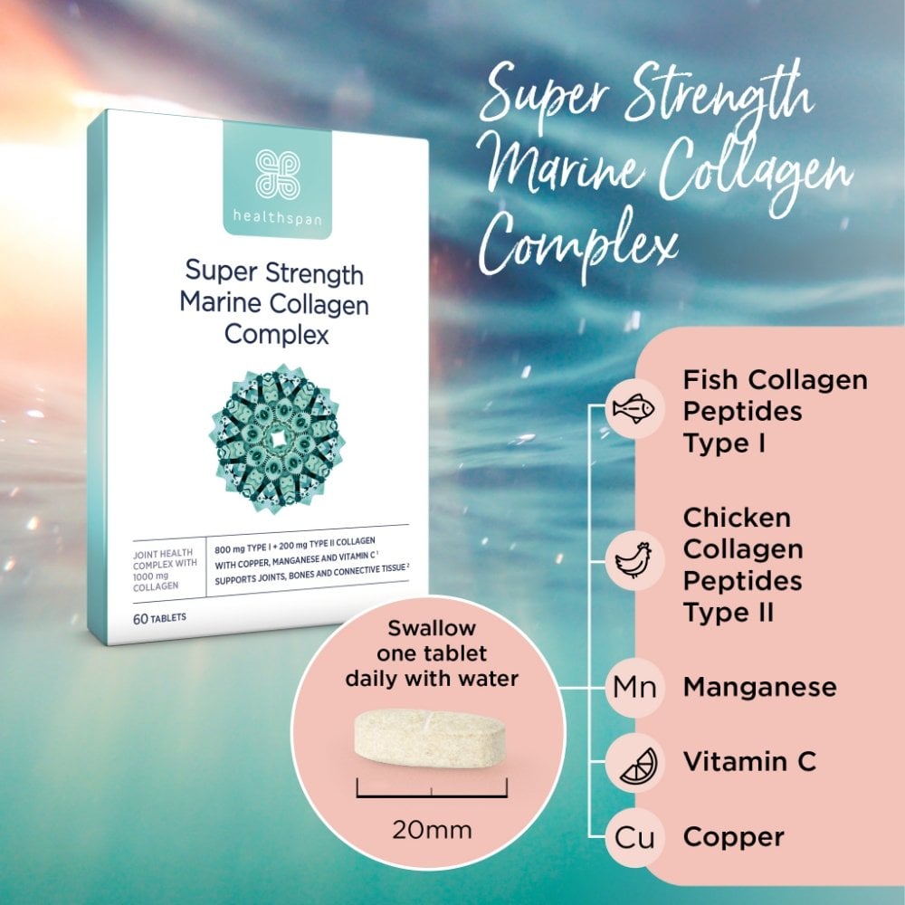 Healthspan Super Strength Marine Collagen 1,000mg 60 Tablets