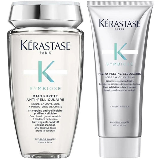 Kérastase Symbiose Purifying Anti-Dandruff Shampoo 250ml & Fondant Soothing Cellular Conditioner 200ml Twin