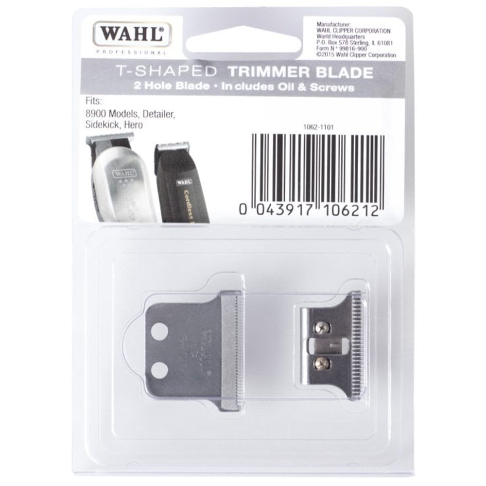 Wahl Professional Replacement T-Shaped 2-Hole Detailer Trimmer Blade Set 1062-1101 0.4mm