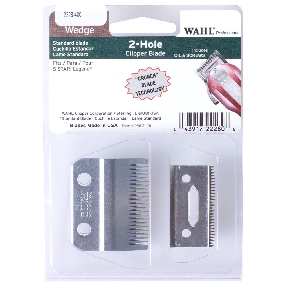 Wahl Professional Replacement Wedge Shaped 2-Hole Legend Blade Set 2228-400 0.8 - 3mm