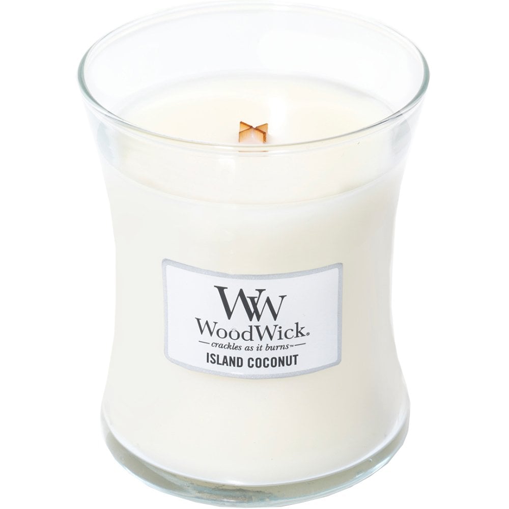 WoodWick Island Coconut Medium Hourglass Jar Candle