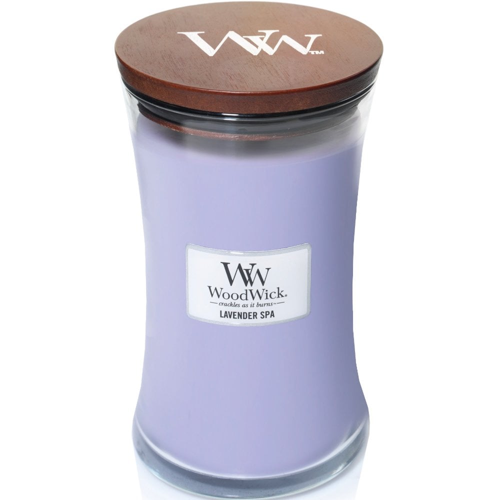WoodWick Lavender Spa Large Hourglass Jar Candle