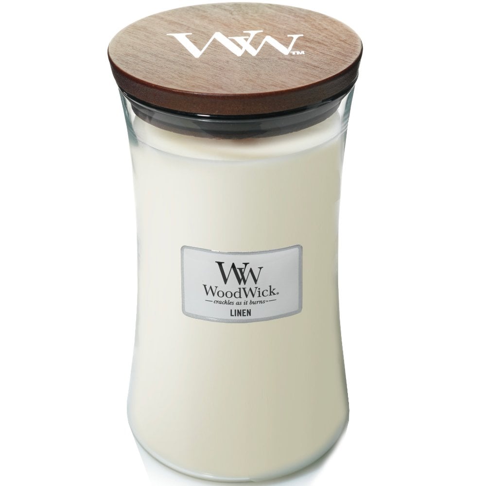 Woodwick Linen Large Hourglass Jar Candle