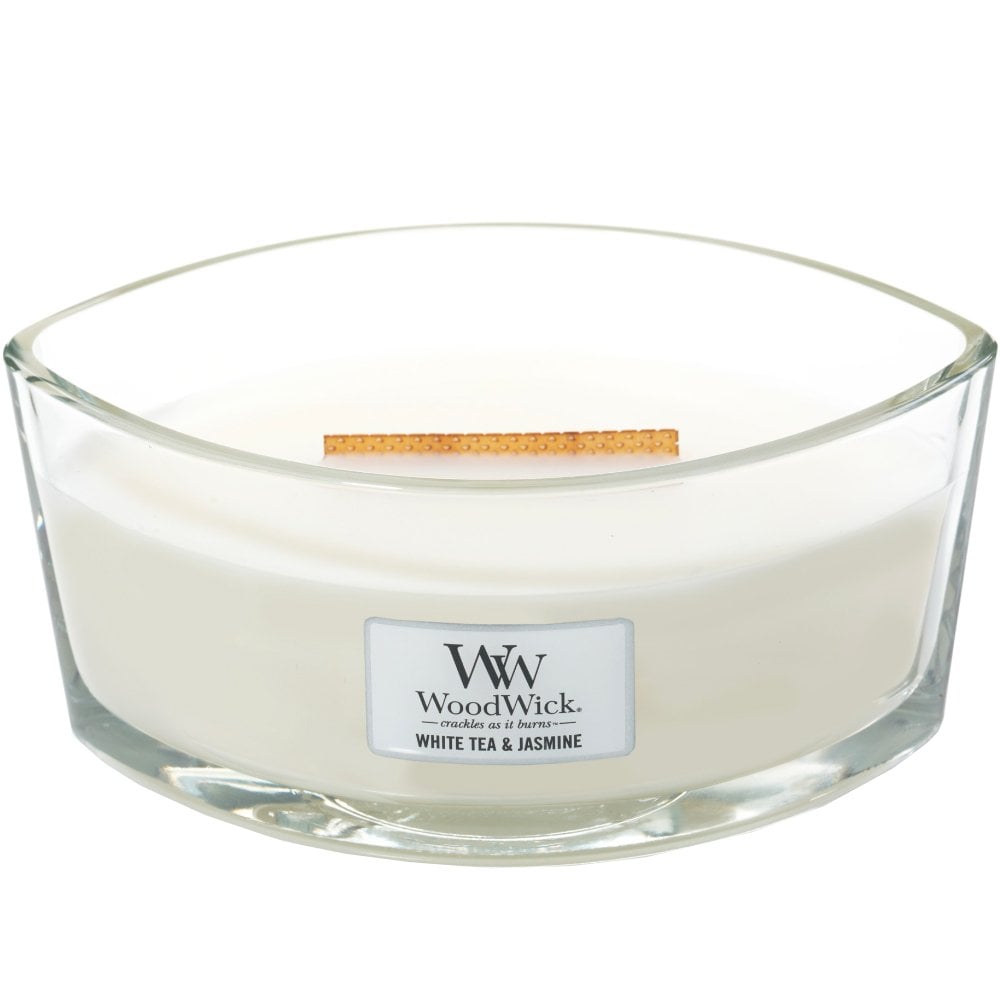 WoodWick White Tea & Jasmine Ellipse Jar Candle