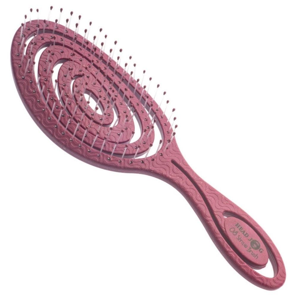 Head Jog 08 Straw Paddle Brush Mulberry