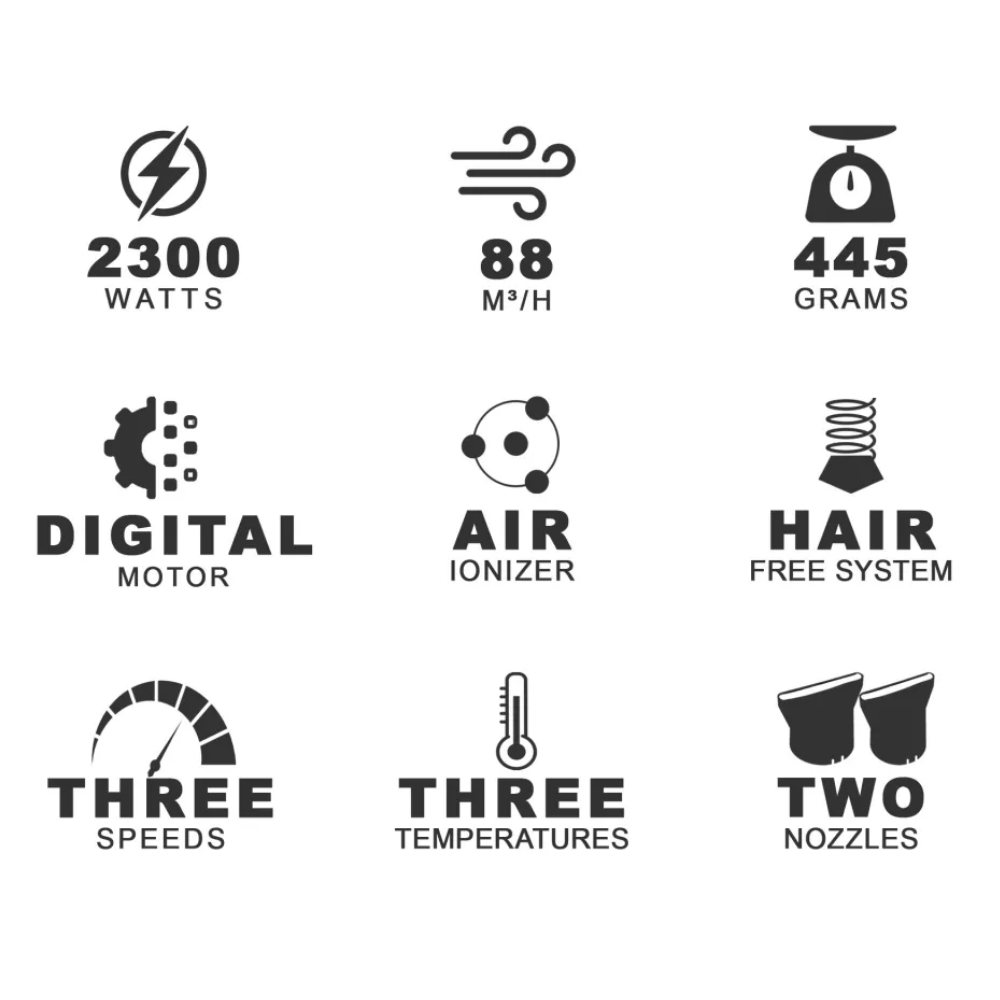 Parlux Ethos Digital Air Ionizer Hair Dryer Fuchsia