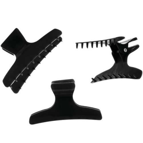 Hair Tools Butterfly Clamps Large Black x 12