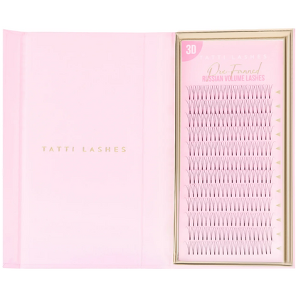 Tatti Lashes 12mm D Curl Pre-Fanned Russian Volume 3D Individual Lashes Black