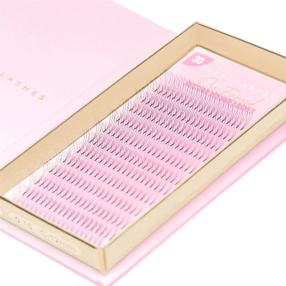 Tatti Lashes 12mm D Curl Pre-Fanned Russian Volume 3D Individual Lashes Black