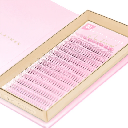Tatti Lashes 12mm D Curl Pre-Fanned Russian Volume 3D Individual Lashes Black