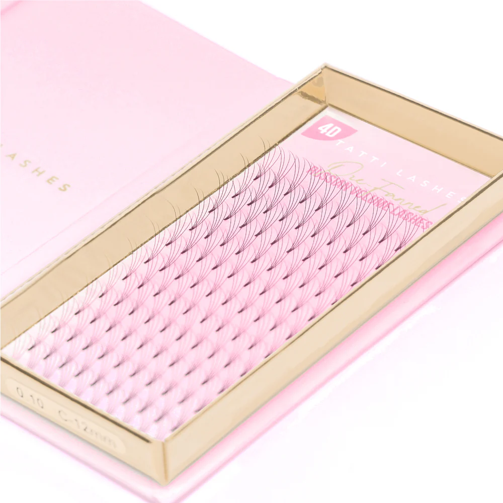 Tatti Lashes 9mm D Curl Pre-Fanned Russian Volume 4D Individual Lashes Black