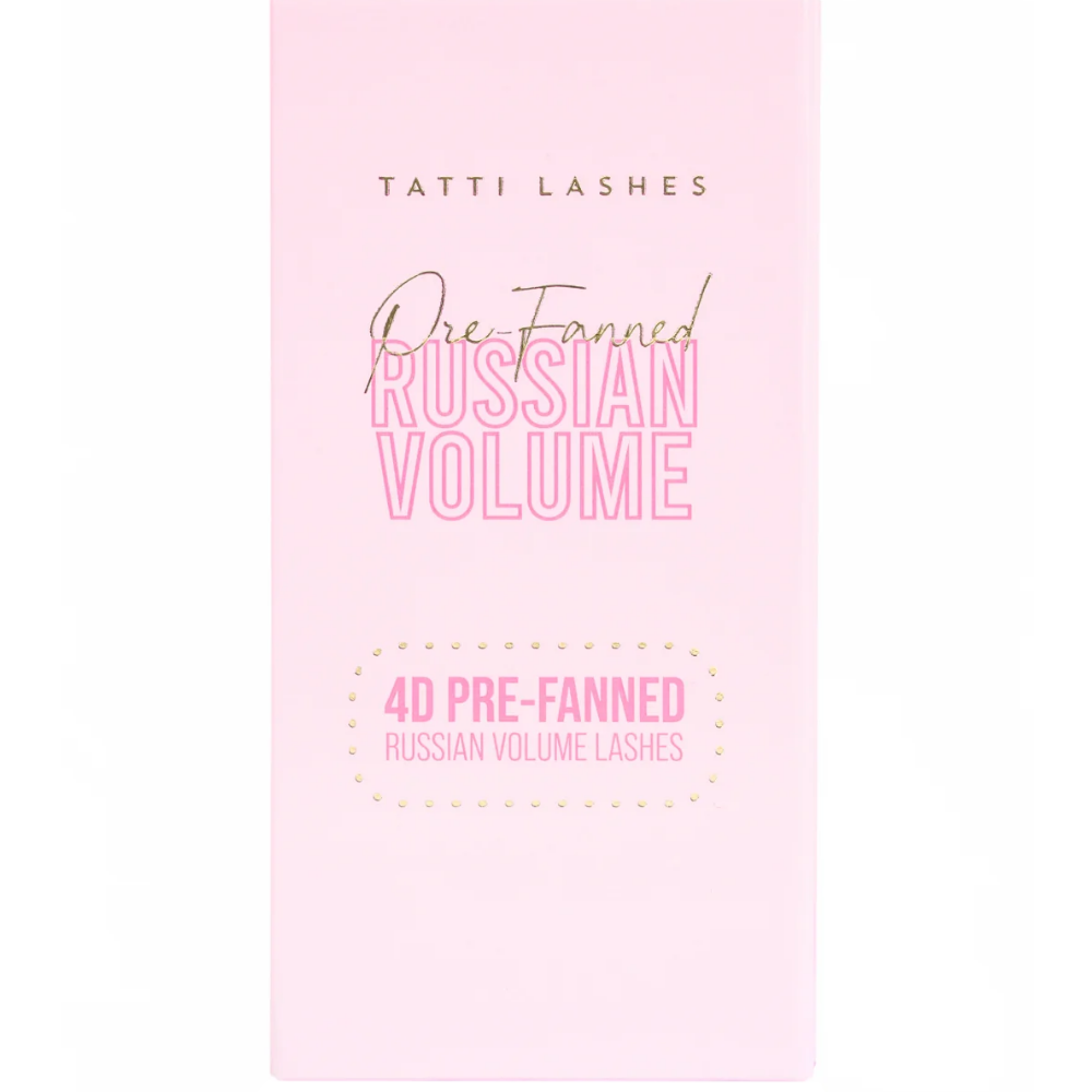 Tatti Lashes 14mm C Curl Pre-Fanned Russian Volume 4D Individual Lashes Black