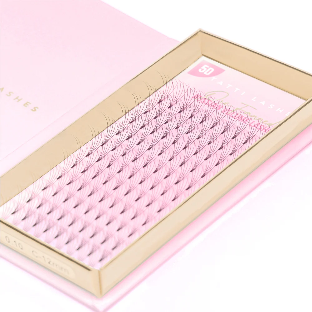 Tatti Lashes 15mm C Curl Pre-Fanned Russian Volume 5D Individual Lashes Black